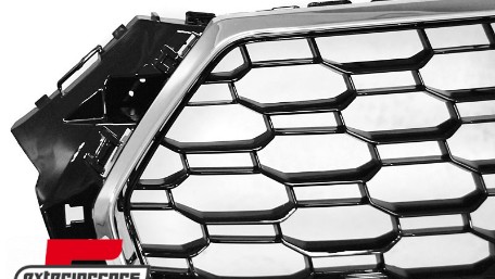 Prednja maska RS4 dizajn (PDC) (chrome/crna) / Audi A4 S4 B9 8W (2016-2019) limuzina karavan, GRAU74