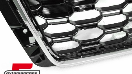 Prednja maska RS4 dizajn (PDC) (chrome/crna) / Audi A4 S4 B9 8W (2016-2019) limuzina karavan, GRAU74