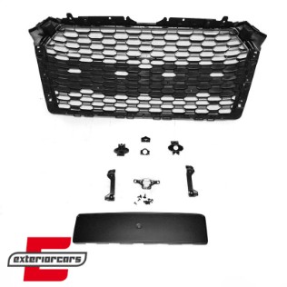 Prednja maska RS4 dizajn (PDC) (chrome/crna) / Audi A4 S4 B9 8W (2016-2019) limuzina karavan, GRAU74