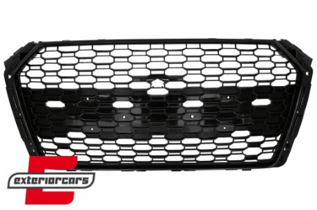 Prednja maska RS4 dizajn (PDC) (piano crna) / Audi A4 S4 B9 8W (2016-2019) limuzina karavan, GRAU73