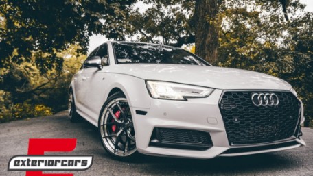Prednja maska RS4 dizajn (PDC) (piano crna) / Audi A4 S4 B9 8W (2016-2019) limuzina karavan, GRAU73
