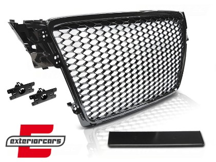 Prednja maska RS4 dizajn (piano crna) / Audi A4 S4 B8 (2007-2011), GRAU28