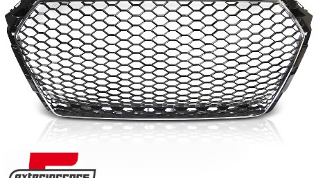 Prednja maska RS4 dizajn (piano crna/chrome) / Audi A4 S4 B9 8W (2016-2019) limuzina karavan, GRAU49