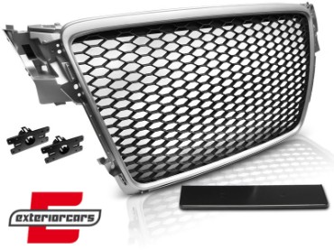 Prednja maska RS4 dizajn (srebrna) / Audi A4 S4 B8 (2008-2011), GRAU03