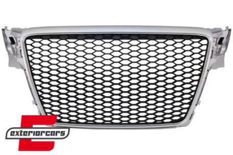 Prednja maska RS4 dizajn (srebrna) / Audi A4 S4 B8 (2008-2011), GRAU03