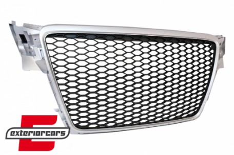 Prednja maska RS4 dizajn (srebrna) / Audi A4 S4 B8 (2008-2011), GRAU03