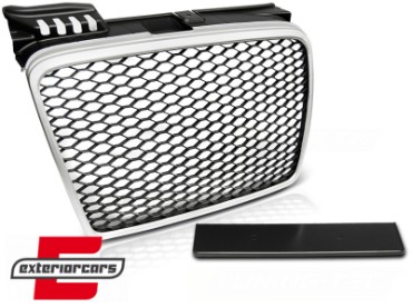 Prednja maska RS4 dizajn (srebrna/crna) / Audi A4 B7 (2004-2008), GRAU23
