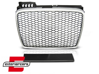 Prednja maska RS4 dizajn (srebrna/crna) / Audi A4 B7 (2004-2008), GRAU23