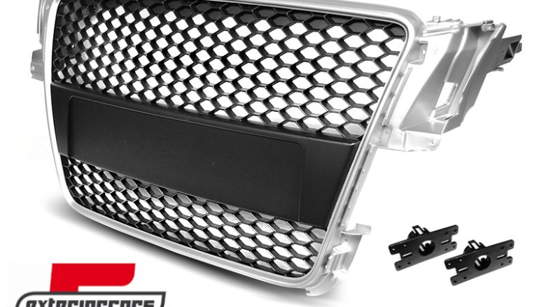 Prednja maska RS5 dizajn (srebrna/crna) / Audi A5 S5 8T (2007-2011), GRAU12
