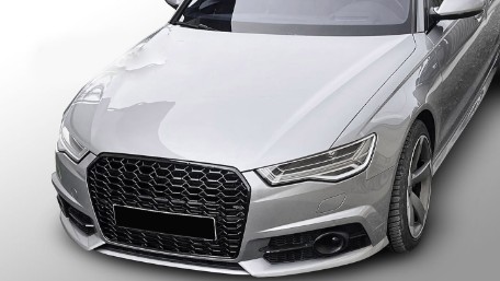 Prednja maska RS6 2020 dizajn (piano crna) / Audi A6 C7 4G Facelift (2015-2018), GRAU89