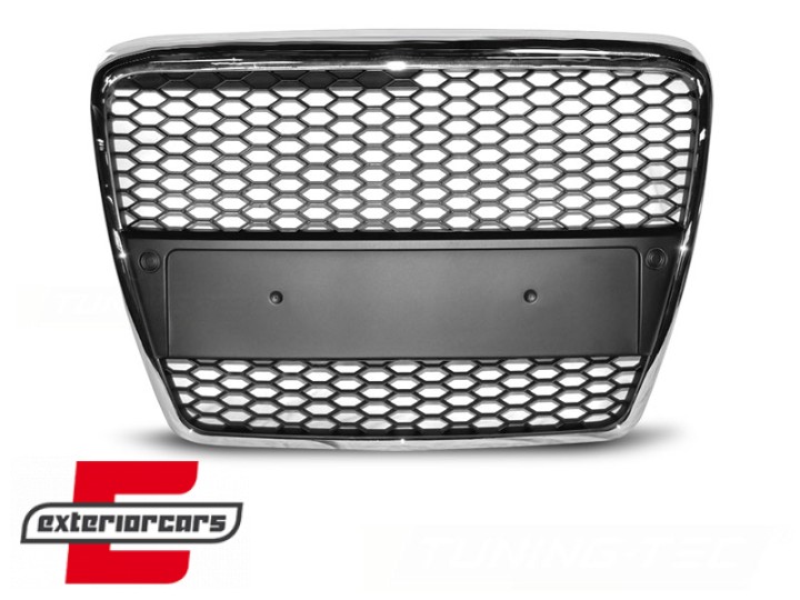 Prednja maska RS6 dizajn (chrome) / Audi A6 4F 4F2 C6 (2004-2011), GRAU37