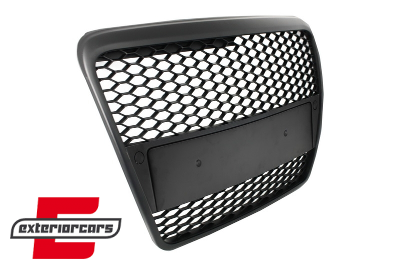 Prednja maska RS6 dizajn (mat crna) / Audi A6 4F 4F2 C6 (2004-2011), GRAU36
