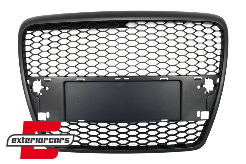 Prednja maska RS6 dizajn (mat crna) / Audi A6 4F 4F2 C6 (2004-2011), GRAU36