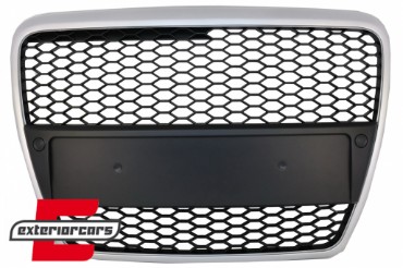 Prednja maska RS6 dizajn (mat srebrna) / Audi A6 4F 4F2 C6 (2004-2011), GRAU38