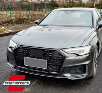 Prednja maska RS6 dizajn (piano crna) / Audi A6 C8 4K (2018-2022), 5311012JOE