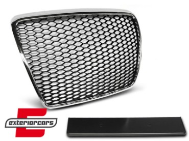 Prednja maska RS6 dizajn (piano crna/chrome) / Audi A6 4F 4F2 C6 (2004-2011), GRAU14
