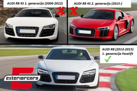 Prednja maska RS8 dizajn (piano crna) / Audi R8 Facelift (2013-2015), FGAUR8FWOBB