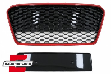Prednja maska RS8 dizajn (piano crna/crvena) / Audi R8 Facelift (2013-2015), FGAUR84S2R