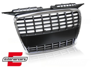 Prednja maska S3 dizajn (chrome/crna) / Audi A3 8P 8PA (2004-2007), GRAU59