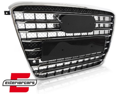 Prednja maska S8 dizajn (crna/chrome) / Audi A8 D4 (2010-2013), GRAUC1