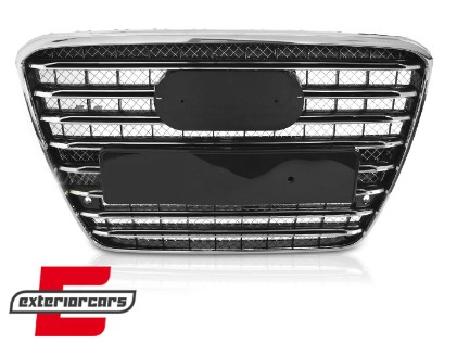 Prednja maska S8 dizajn (crna/chrome) / Audi A8 D4 (2010-2013), GRAUC1