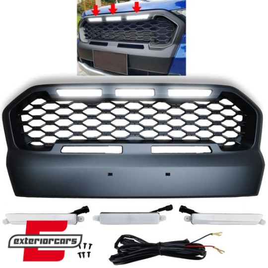 Prednja maska sa LED svjetlom Sport dizajn (crna) / Ford Ranger T7 (2016-2018), 42186SET