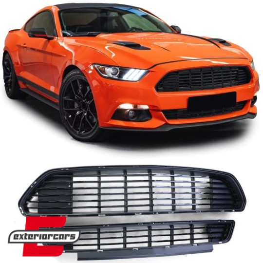 Prednja maska & središnja donja mrežica (piano crna) / Ford Mustang Coupe Cabrio (2015-07.2017), 41496
