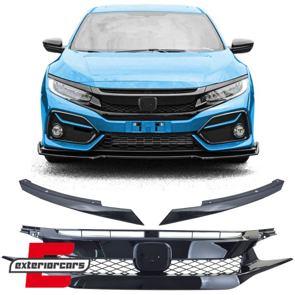 Prednja maska Type R dizajn (piano crna) / Honda Civic X (2016-2021), 43249