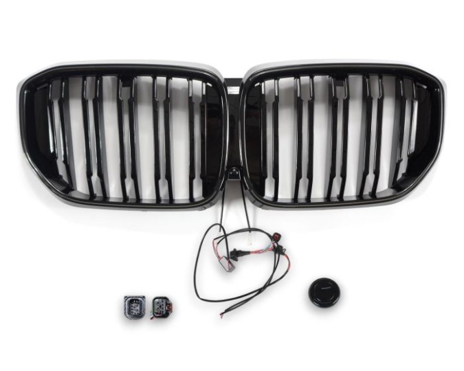 Prednja maska XM dizajn + LED (piano crna) / BMW X5 G05 LCI (04.2023-), GCP-080581