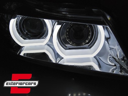 Prednja svjetla 3D Angel Eyes LED DRL Xenon (chrome) / BMW serije 3 E90 E91 LCI (2008-2011), LPBMM9
