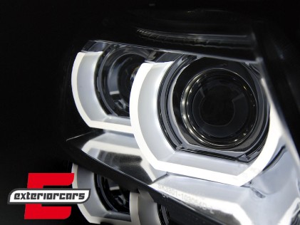 Prednja svjetla 3D Angel Eyes LED DRL Xenon (crna) / BMW serije 3 E90 E91 LCI (2008-2011), LPBML1