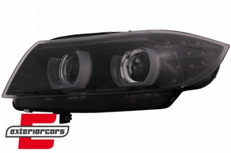 Prednja svjetla 3D Angel Eyes LED DRL Xenon (crna) / BMW serije 3 E90 E91 LCI (2008-2011), LPBML2