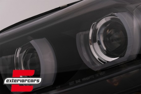 Prednja svjetla 3D Angel Eyes LED DRL Xenon (crna) / BMW serije 3 E90 E91 LCI (2008-2011), LPBML2