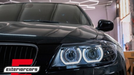 Prednja svjetla 3D Angel Eyes LED DRL Xenon (crna) / BMW serije 3 E90 E91 LCI (2008-2011), LPBML2