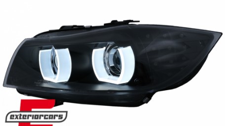 Prednja svjetla 3D Angel Eyes LED DRL Xenon (crna) / BMW serije 3 E90 E91 LCI (2008-2011), LPBML2
