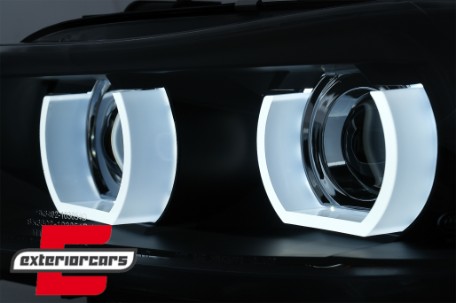 Prednja svjetla 3D Angel Eyes LED DRL Xenon (crna) / BMW serije 3 E90 E91 LCI (2008-2011), LPBML2