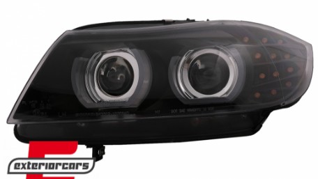 Prednja svjetla 3D Angel Eyes LED DRL Xenon (crna) / BMW serije 3 E90 E91 LCI (2008-2011), LPBMN0