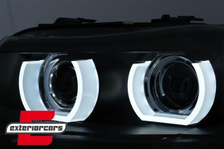 Prednja svjetla 3D Angel Eyes LED DRL Xenon (crna) / BMW serije 3 E90 E91 LCI (2008-2011), LPBMN0