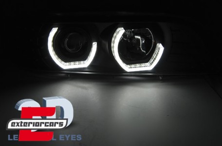Prednja svjetla 3D Angel Eyes LED žmigavci (crna) / BMW serije 5 E39 (09.1995-06.2003), LPBM19