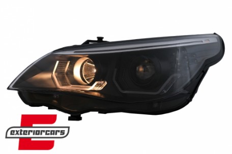 Prednja svjetla 3D Angel Eyes LED žmigavci (crna) / BMW serije 5 E60 E61 (2003-2007), LPBMK4