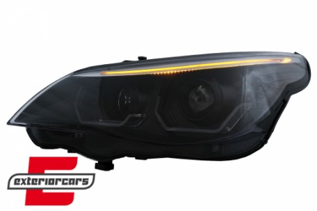 Prednja svjetla 3D Angel Eyes LED žmigavci (crna) / BMW serije 5 E60 E61 (2003-2007), LPBMK4