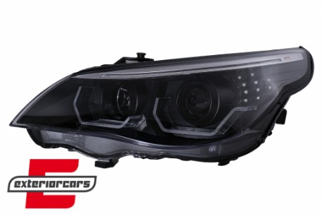 Prednja svjetla 3D Angel Eyes LED žmigavci (crna) / BMW serije 5 E60 E61 (2003-2007), LPBMK4