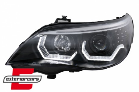 Prednja svjetla 3D Angel Eyes LED žmigavci (crna) / BMW serije 5 E60 E61 (2003-2007), LPBMK4