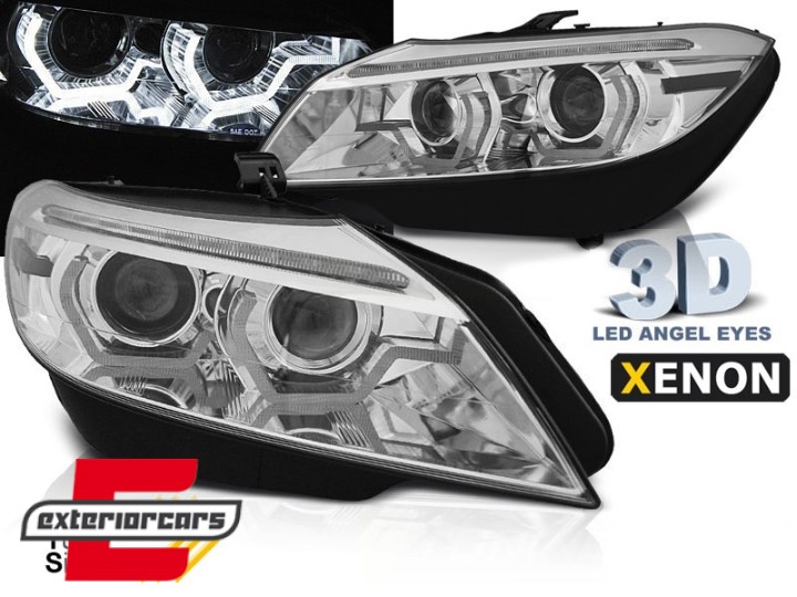 Prednja svjetla 3D Angel Eyes SEQ žmigavci XENON (chrome) / BMW Z4 E89 (2009-2013), LPBML3