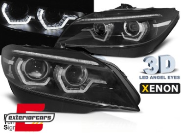 Prednja svjetla 3D Angel Eyes SEQ žmigavci XENON (crna) / BMW Z4 E89 (2009-2013), LPBML4