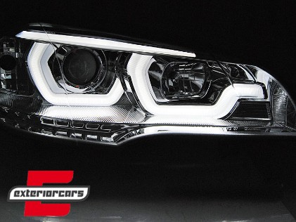Prednja svjetla 3D Angel Eyes TubeLight DRL (chrome) / BMW X5 E70 (2007-2013), LPBMG8