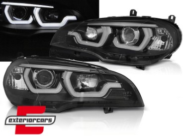 Prednja svjetla 3D Angel Eyes TubeLight DRL (crna) / BMW X5 E70 (2007-2013), LPBMG9