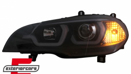 Prednja svjetla 3D Angel Eyes TubeLight DRL (crna) / BMW X5 E70 (2007-2013), LPBMG9