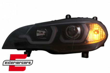 Prednja svjetla 3D Angel Eyes TubeLight DRL (crna) / BMW X5 E70 (2007-2013), LPBMG9