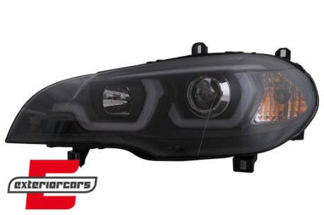 Prednja svjetla 3D Angel Eyes TubeLight DRL (crna) / BMW X5 E70 (2007-2013), LPBMG9